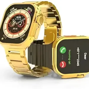 Avonix C9 Ultra Dark Golden BT Microphone Calling with 25+ New Features NO Color Fade_ Smartwatch  (Gold, Balck Strap, Free Size)