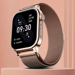 Fire-Boltt Rise Luxe Bluetooth Calling 47mm (1.85), Metal Body & Rotating Crown, 123 Sports Smartwatch  (Rose Gold Millanese Strap, Free Size)