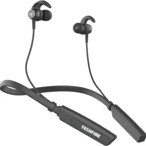 TECHFIRE Fire 500v2 Neckband hi-bass Wireless headphone Bluetooth Gaming  (Black, In the Ear)