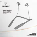 TECHFIRE 500v2 Neckband hi-bass Wireless Bluetooth headphone Bluetooth  (Grey, In the Ear) (Copy)