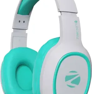 ZEBRONICS Thunder, With 60H Backup, BT v5.3, Gaming Mode, ENC, AUX, mSD, Dual Pairing Bluetooth  (Sea Green, On the Ear)